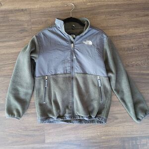 The North Face Denali PolarTec Boys Size Large Jacket Blue Green Zip Front